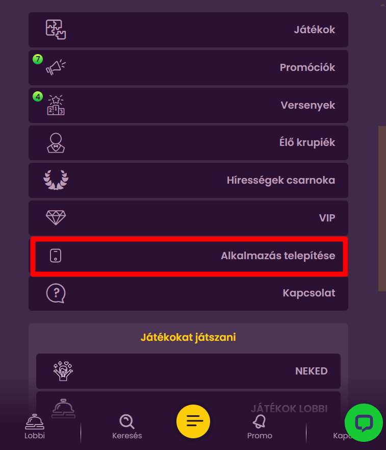 kaszinó verzió telefonokhoz